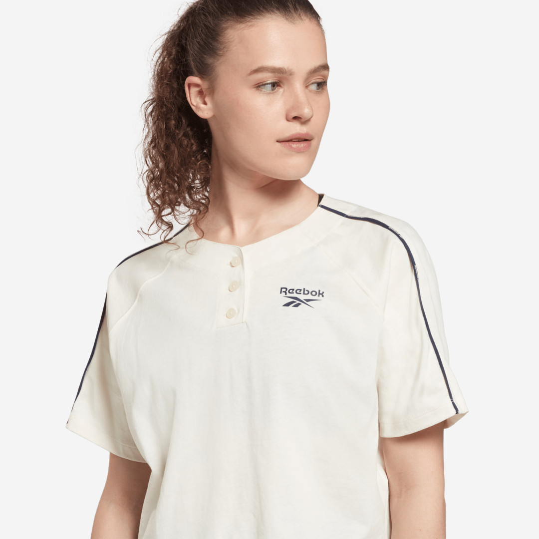 Polo Reebok Piping Pack Tee Mujer Entrenar Gris