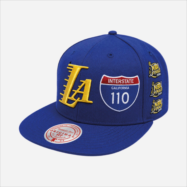 Gorro Mitchell & Ness NBA Champ Snapback Lakers Hombre